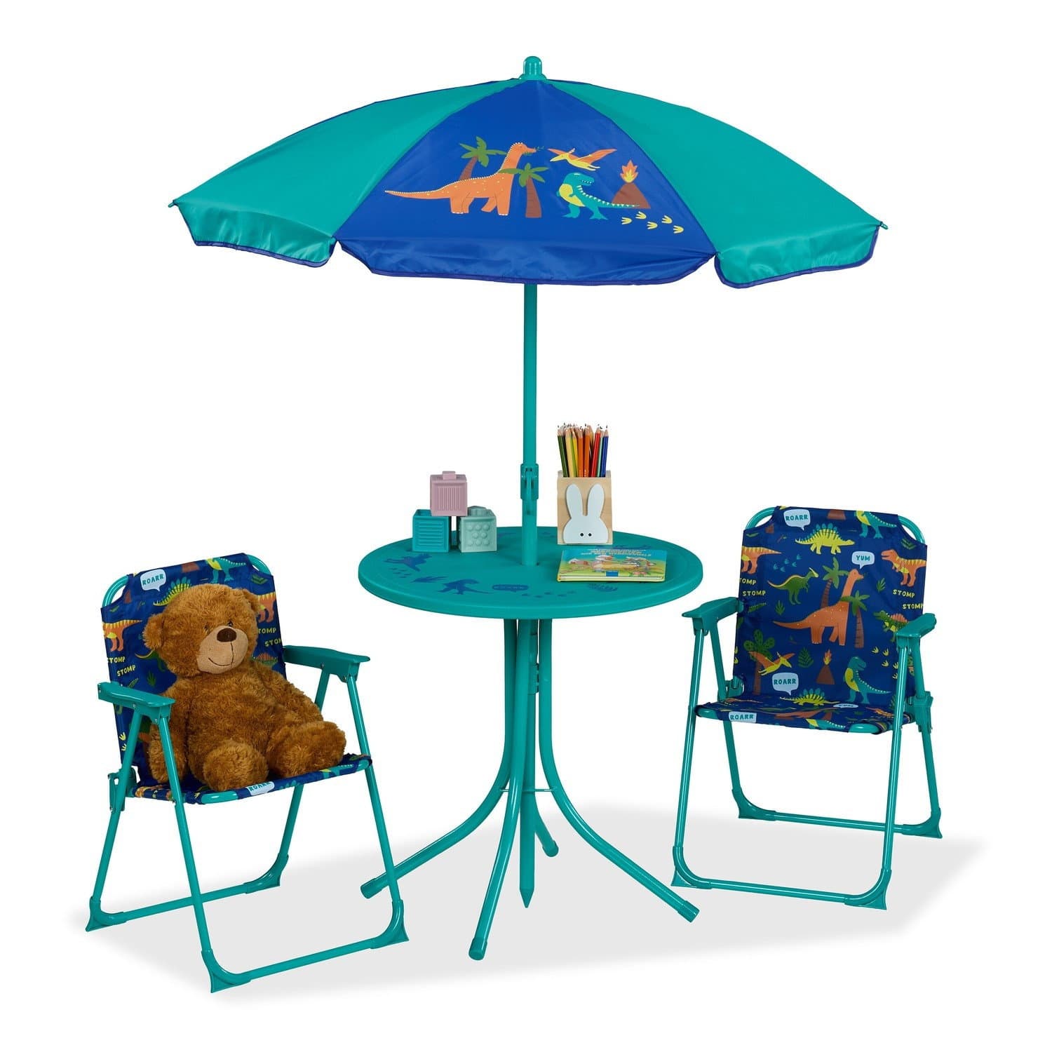 Ensemble de mobilier de camping pour enfants avec parasol réglable