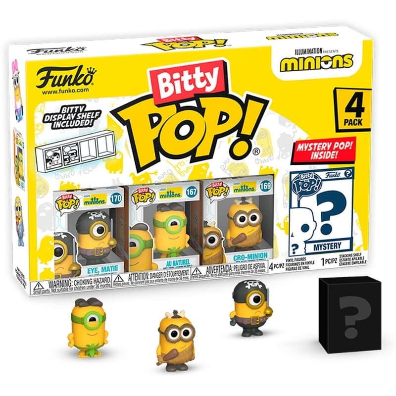 Blister de 4 figurines de collection Bitty POP Minions