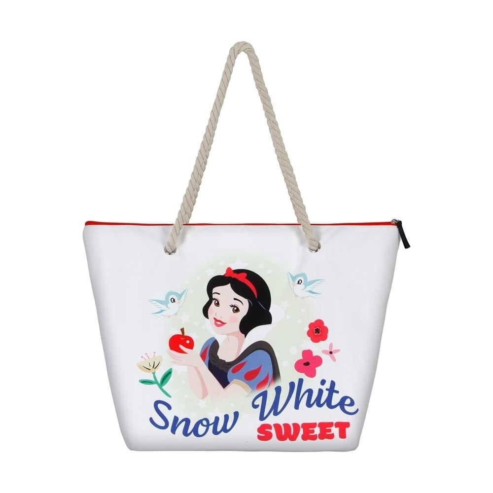 Borsa da spiaggia bianca come la neve per l'estate, resistente e spaziosa