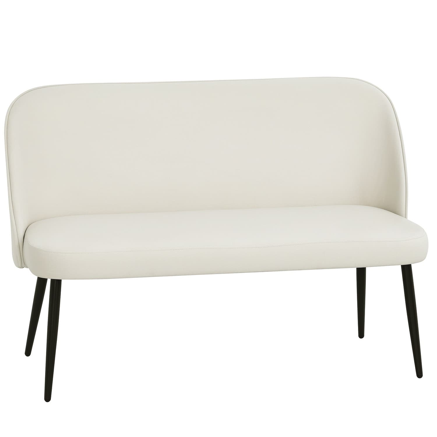 Canapé 2 places en velours beige – Design compact et moderne