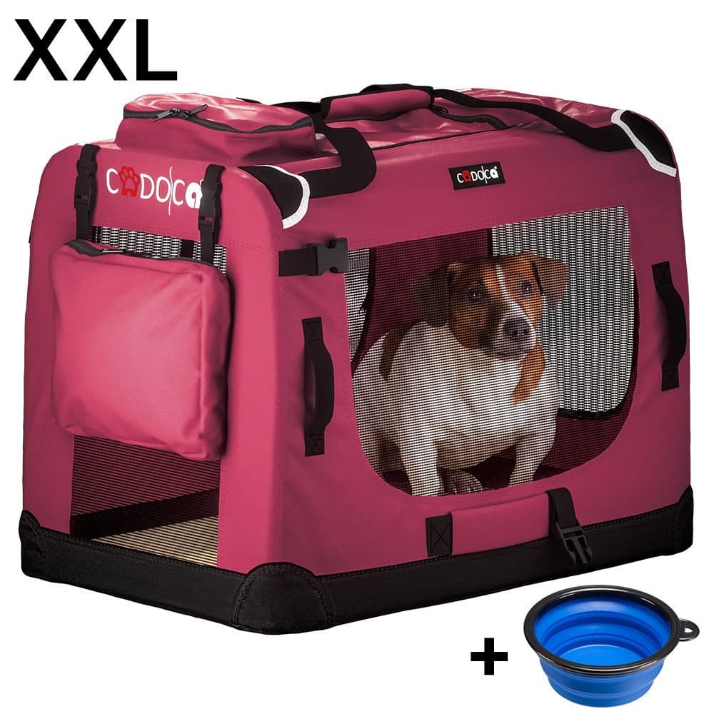 Hundetragetasche XXL, faltbar, dunkelrot, 90 x 60 x 66 cm