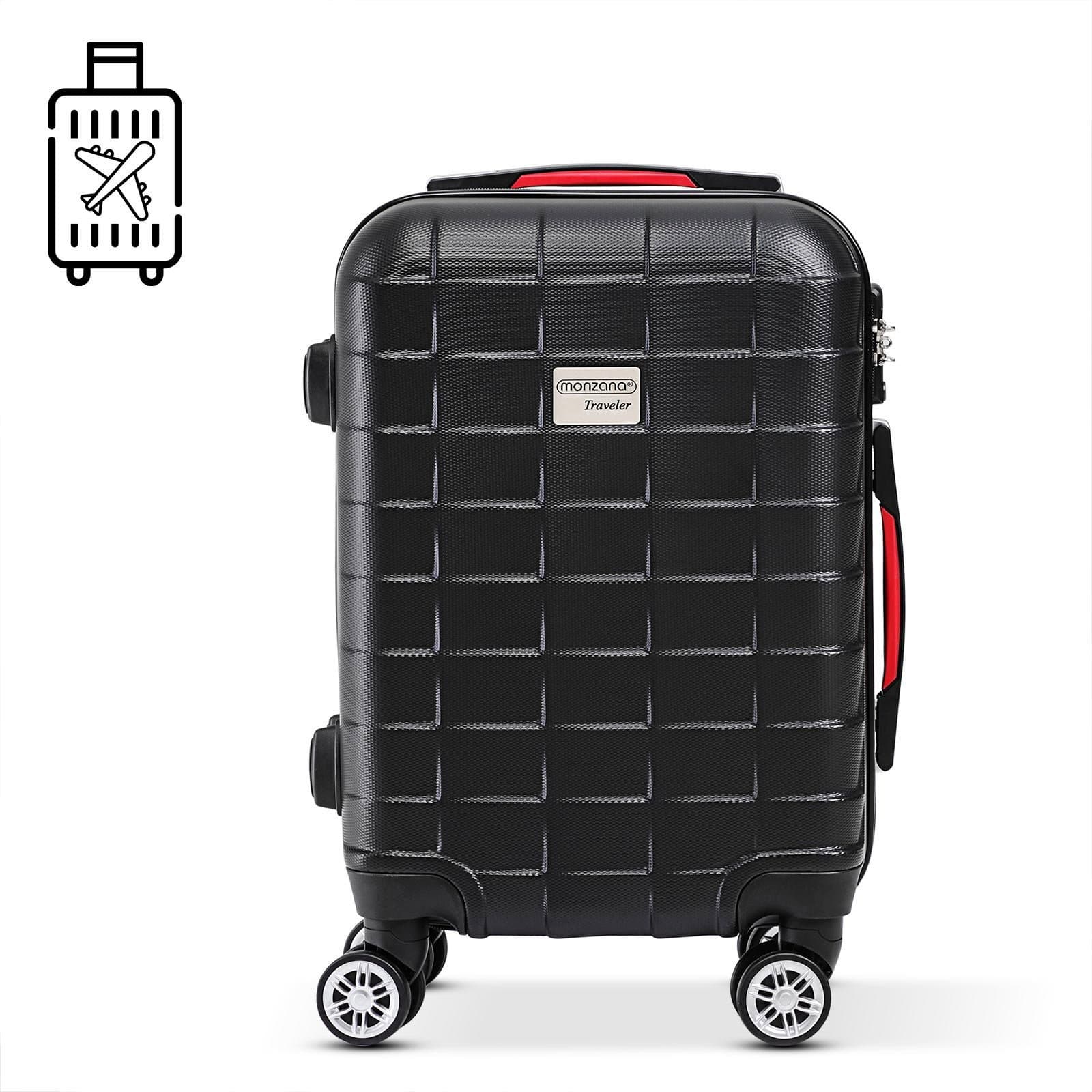 Valigia rigida 40L, nera – resistente agli urti, lucchetto TSA