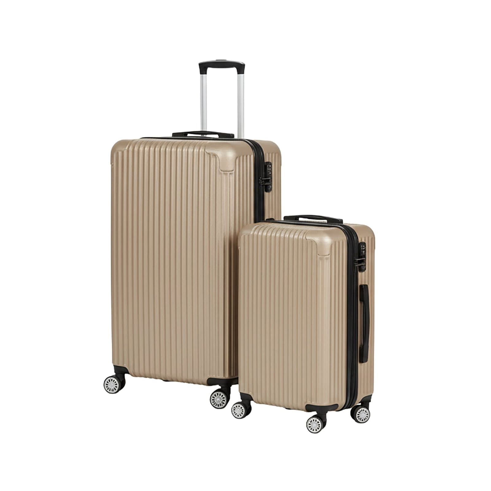 Ensemble de 2 valises rigides à roulettes pivotantes à 360°