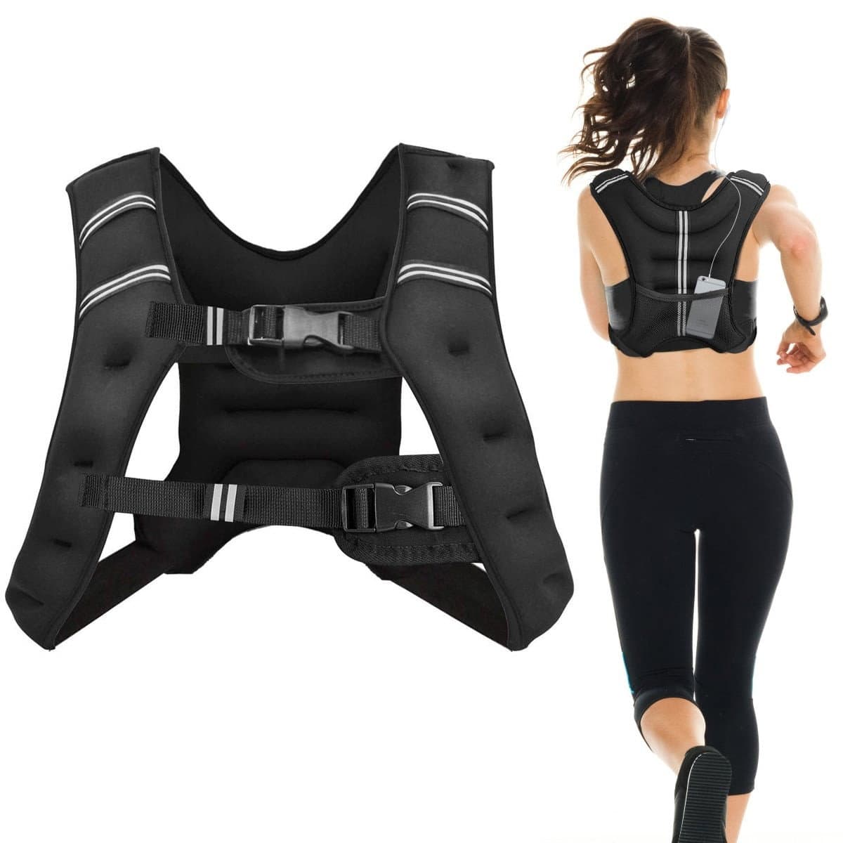15 kg Gewichtsweste – Verstellbar, reflektierend, Neopren