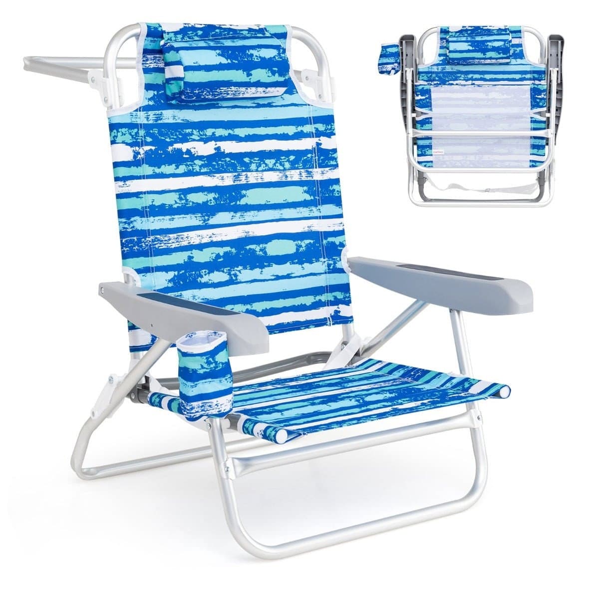 Klappbare Strandstühle, 2er-Set – Verstellbar, leicht und wasserdicht