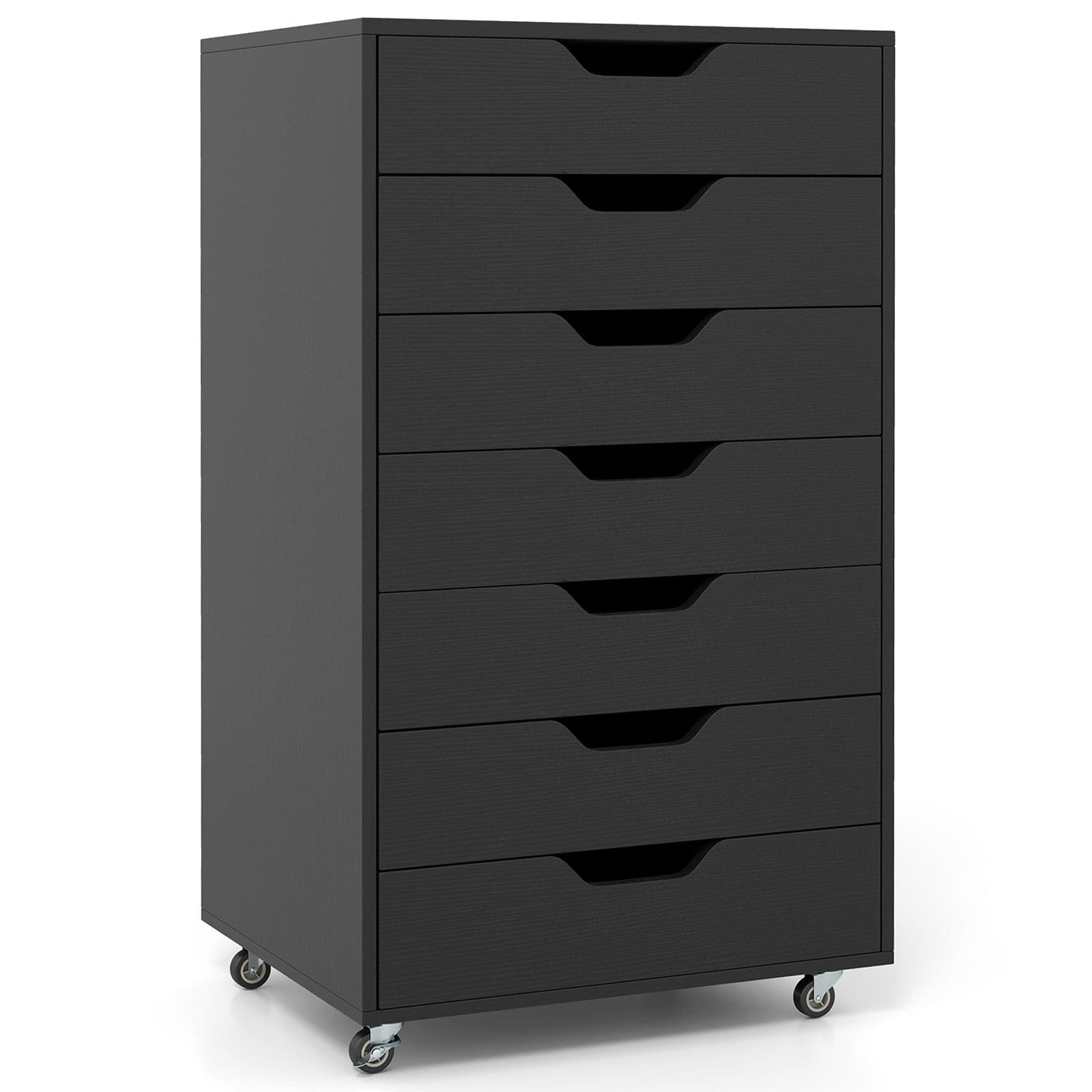 Mobiler Aktenschrank mit 7 Schubladen – Schwarz, Easy Roll