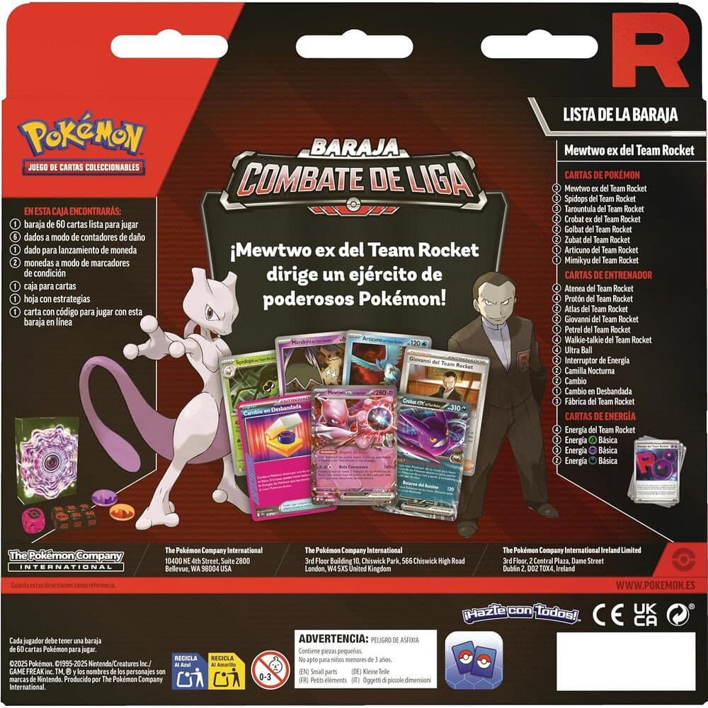 Blister de cartes à collectionner Pokémon Rockets Mewtwo EX Battle Deck de l'Amérique latine