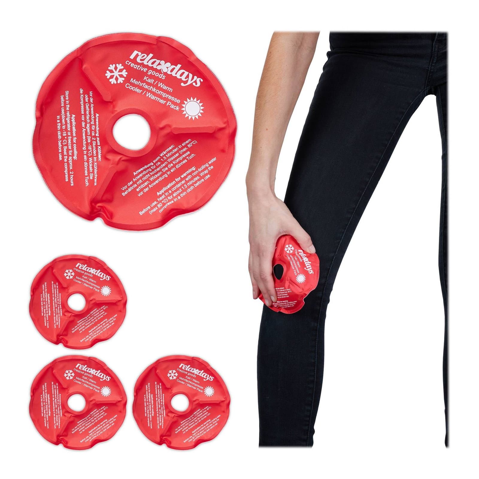 set di 4 ginocchiere in rosso