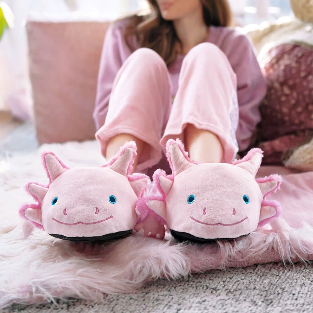 Axolotl-Hausschuhe – Kuschelig, flauschig, universelle Passform