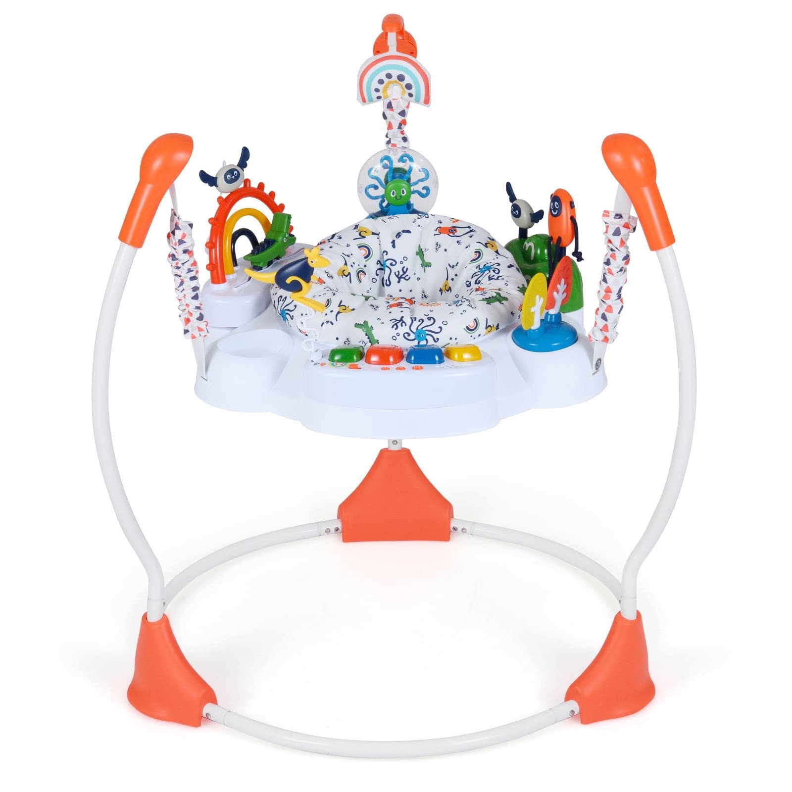 Centre d'éveil pour bébé avec 6 jouets, lumières et musique – Orange