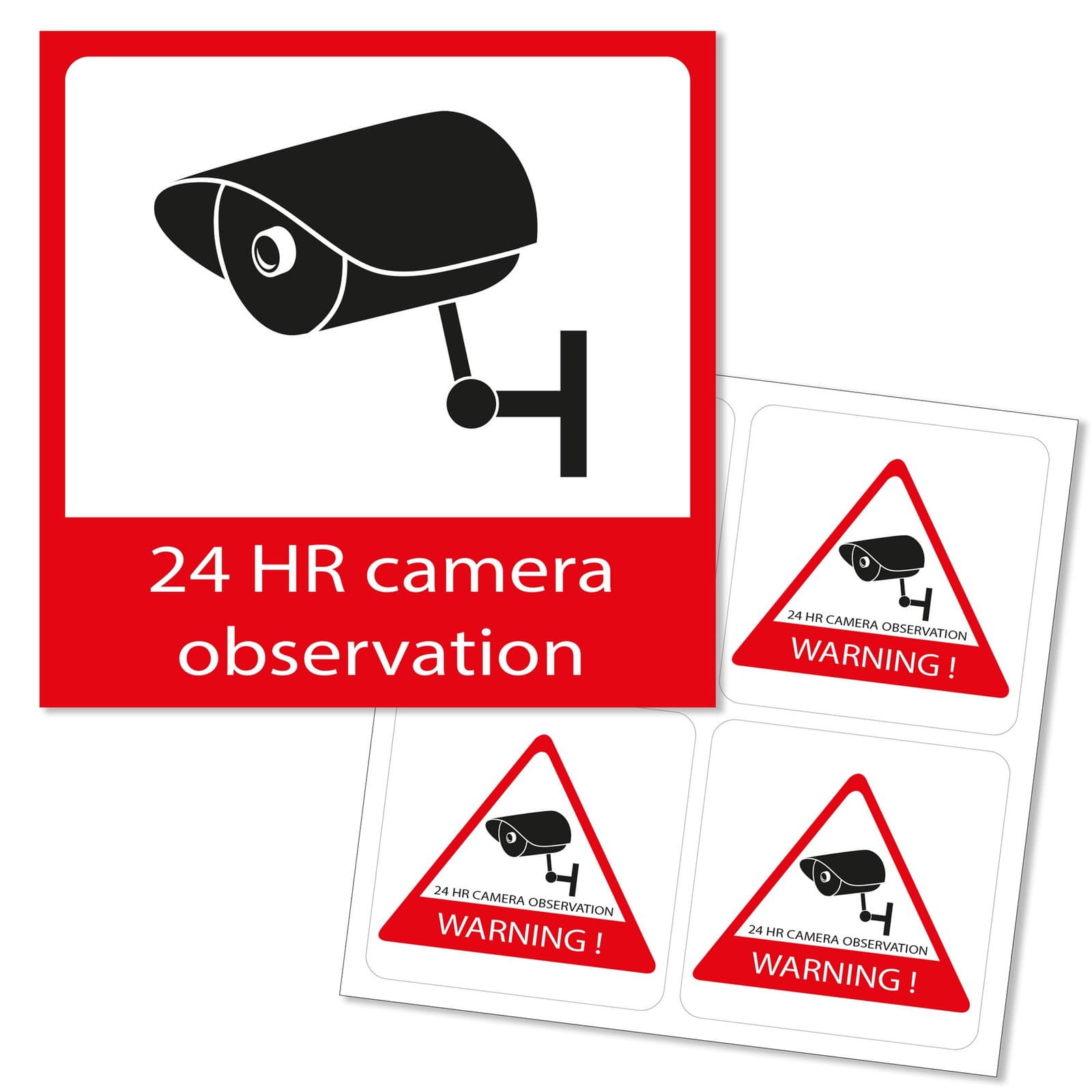 Lot de 5 autocollants de surveillance par caméra pour fenêtres