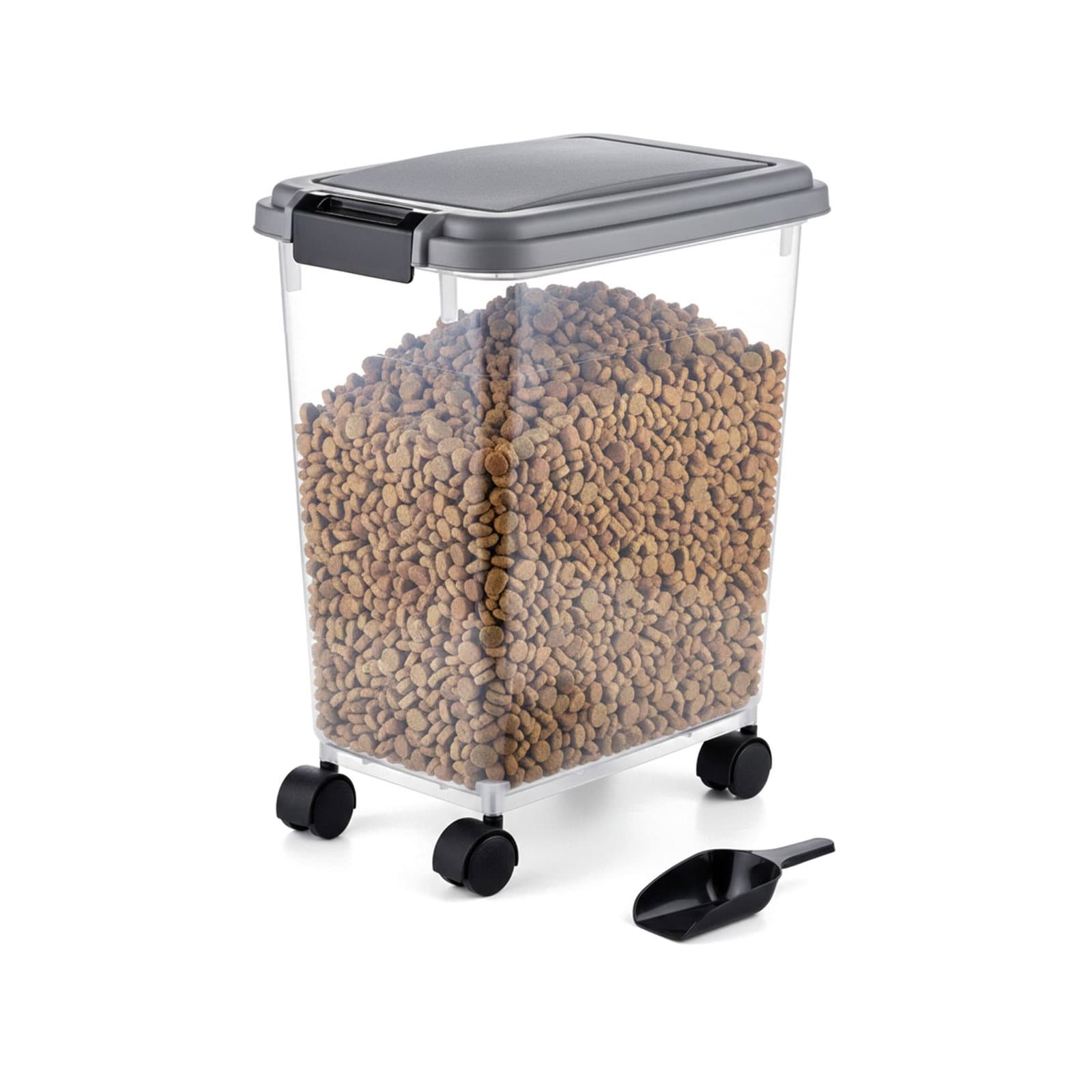 Aufbewahrungsbox für Tierfutter mit Rollen und Schaufel, 20 l