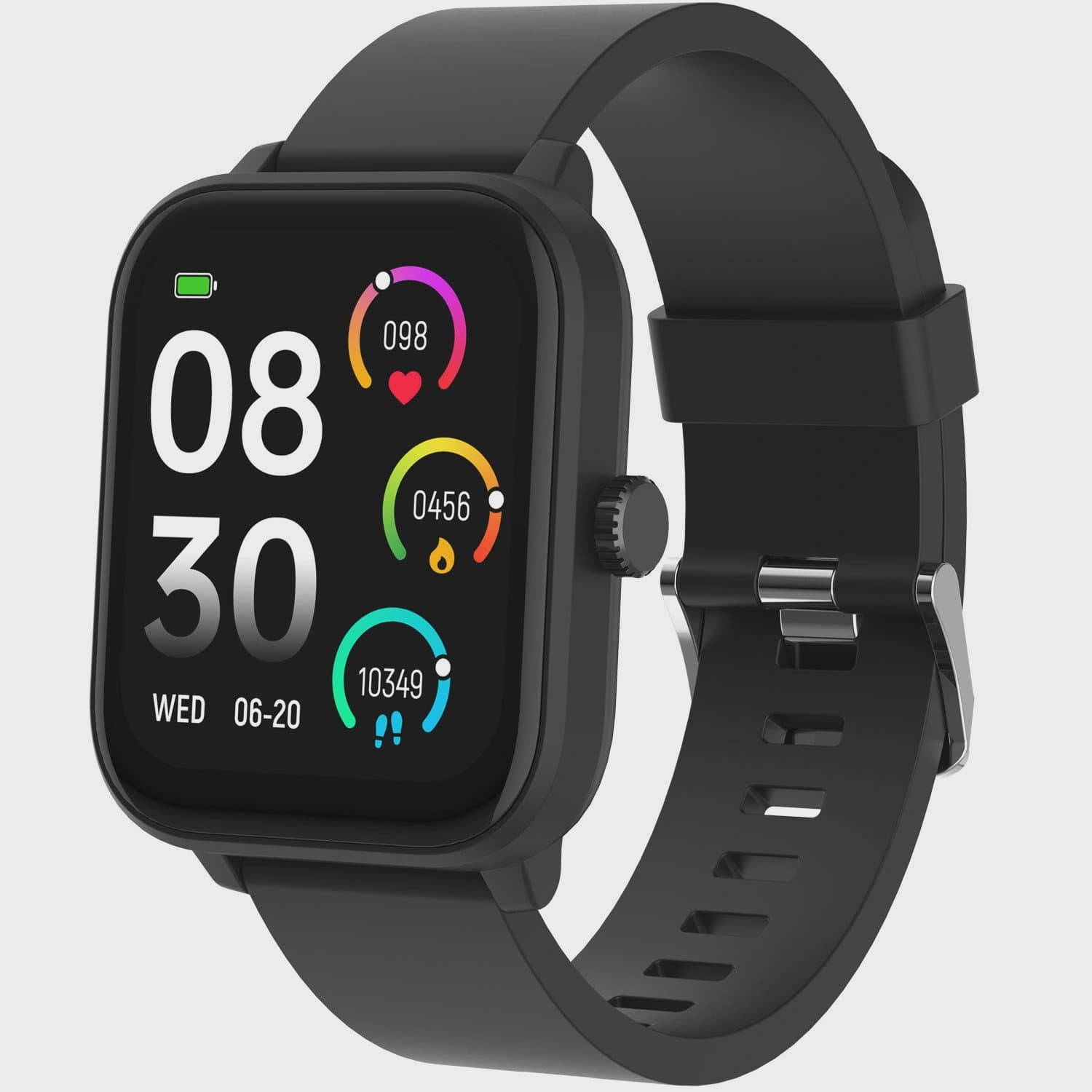 Smartwatch mit GPS, Herzfrequenzmessung und Sauerstoffsensor, Schwarz