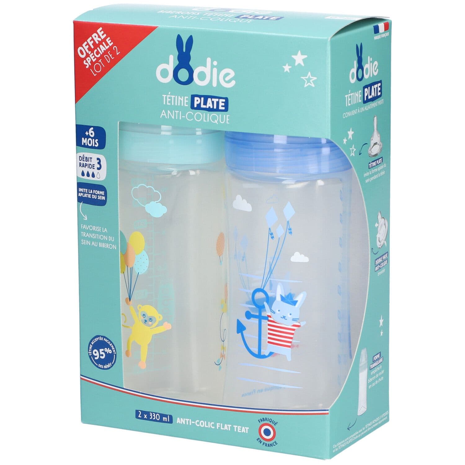 Dodie Flasche Flachsauger Langsamer Fluss Air Duo