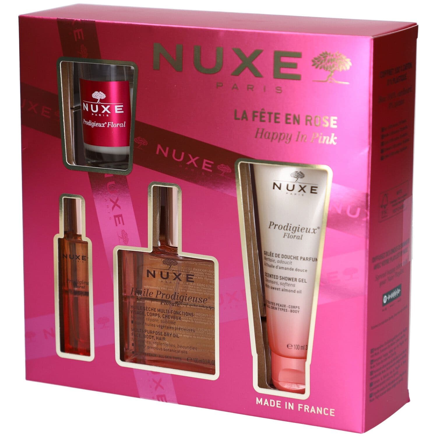 Nuxe Coffret Noël La Fête en Rose – Weihnachts-Geschenkset Happy in Pink