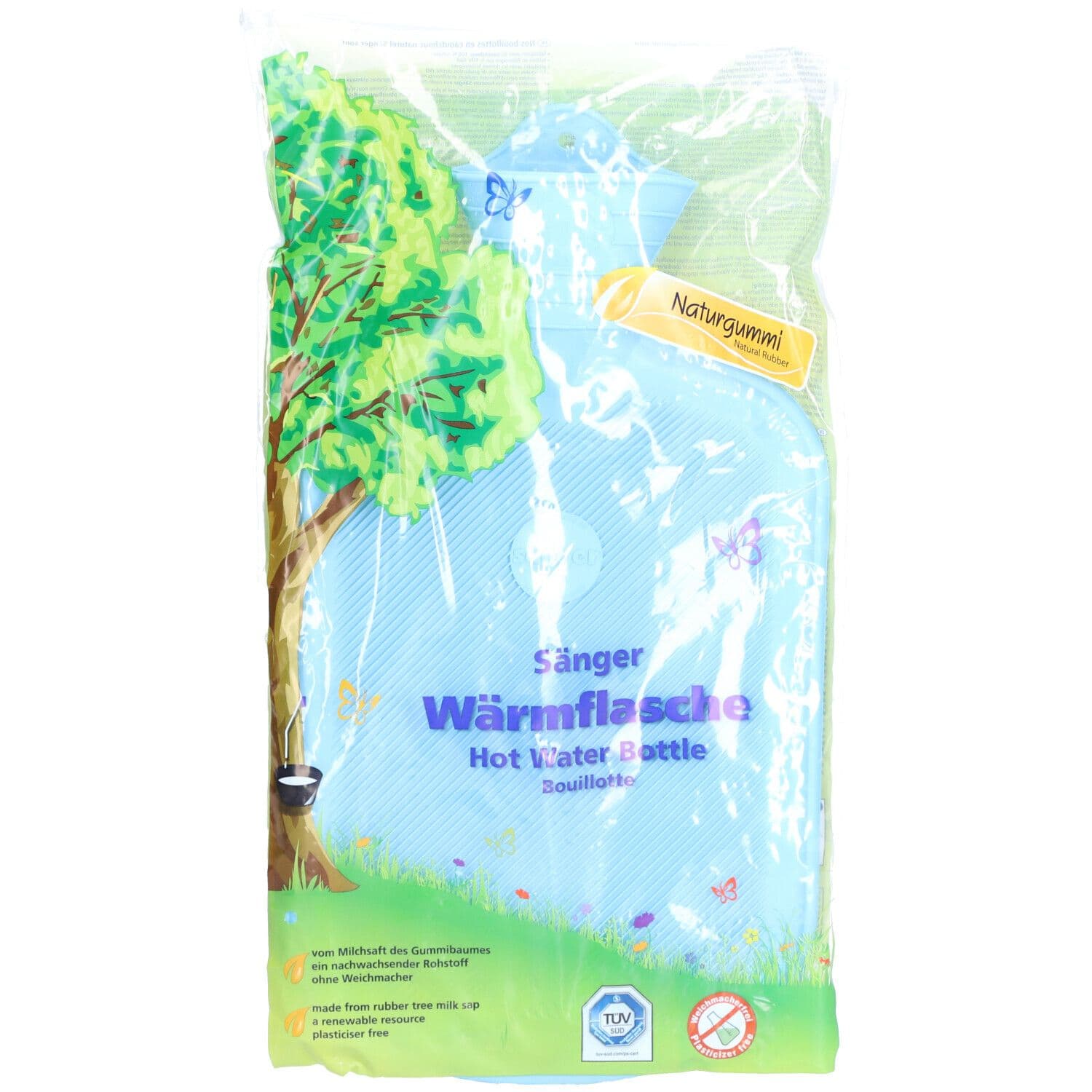 Sänger Wärmflasche 2L Lamelle 1 Seite hellblau