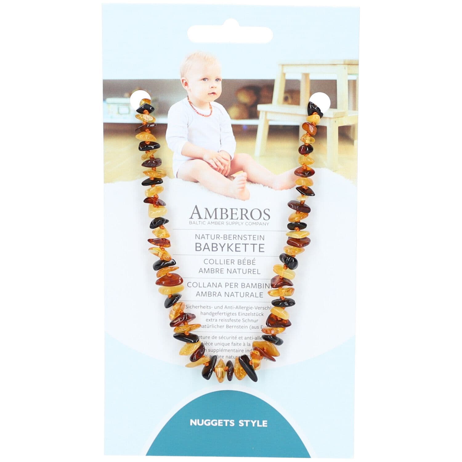Amberos Babykette Naturbernstein Nuggets Stil 32 cm