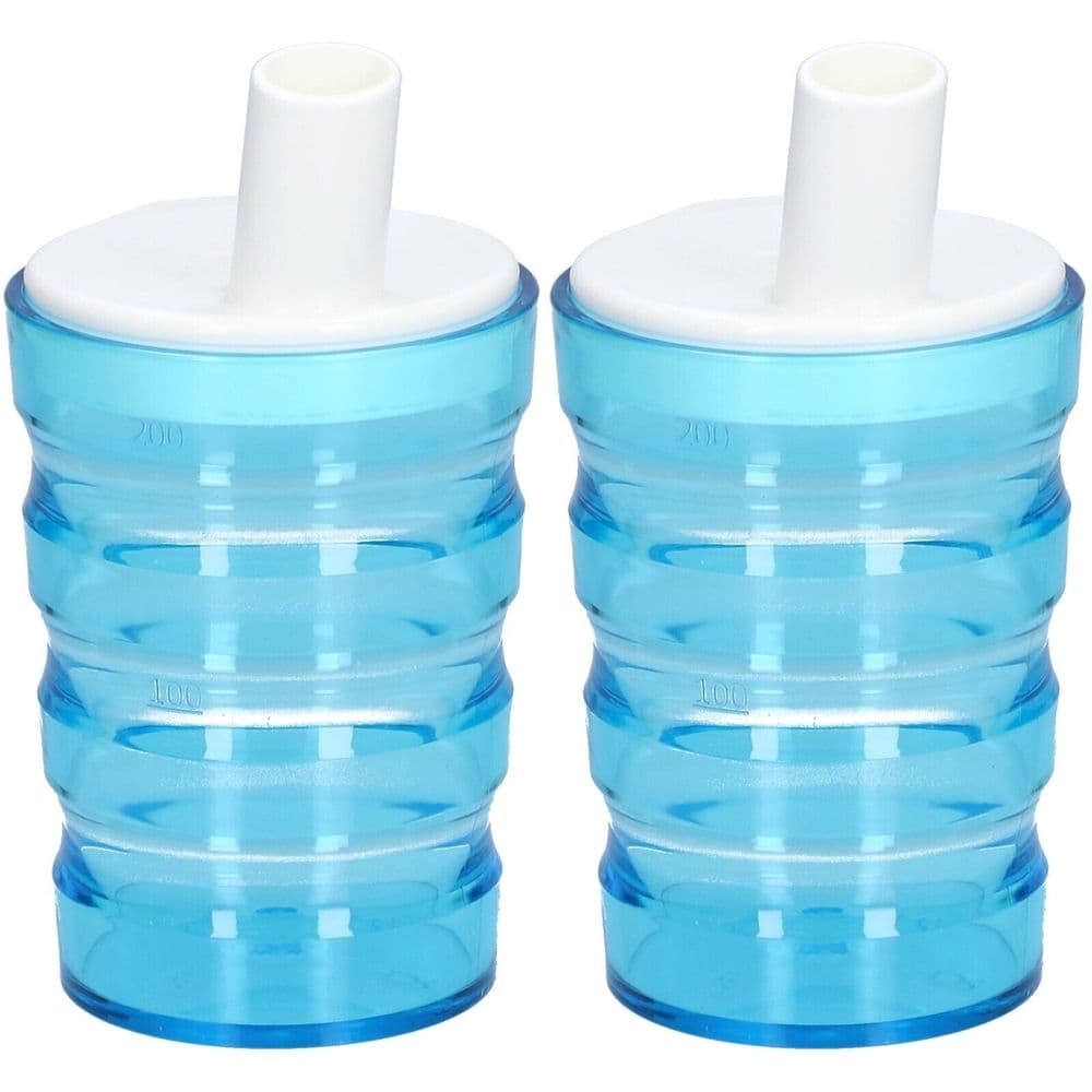 Sundo Auslaufsicherer Becher mit Rillen 200 ml blau