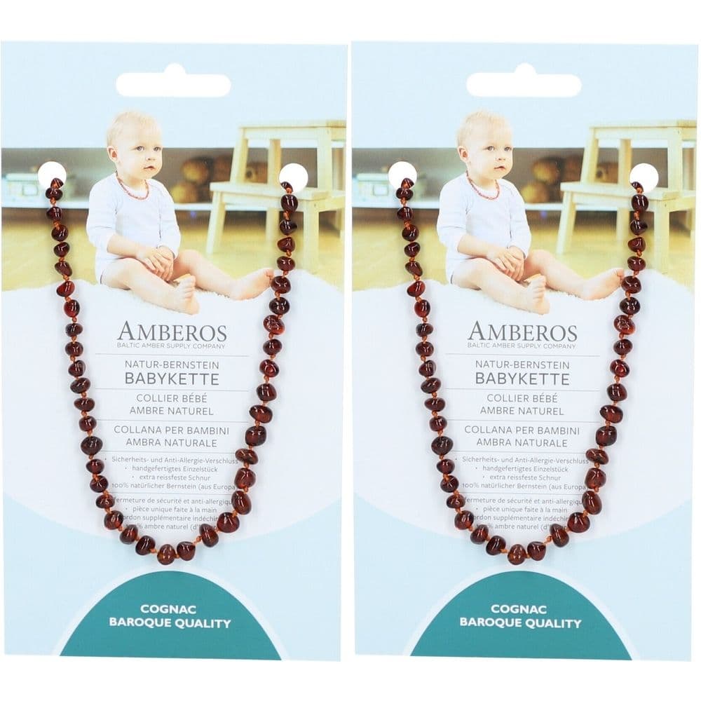 Amberos Babykette Naturbernstein Cognac Barock 32 cm