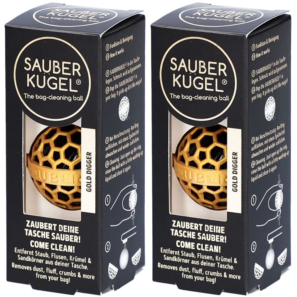 Sauberkugel® Gold Digger – Reinigungskugel für Taschen, Ø 3,5 cm