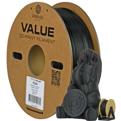 Prima PrimaValue PLA+ - 1,75mm - 3kg - Schwarz mat