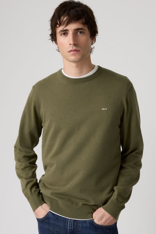 Levi's Lightweight Housemark Sweater - Herren - XL - Grün / Grün