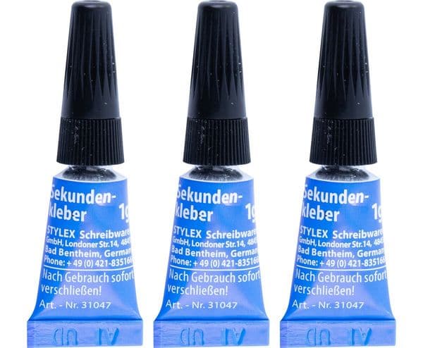 Stylex Sekundenkleber, 3 Tuben à 1g