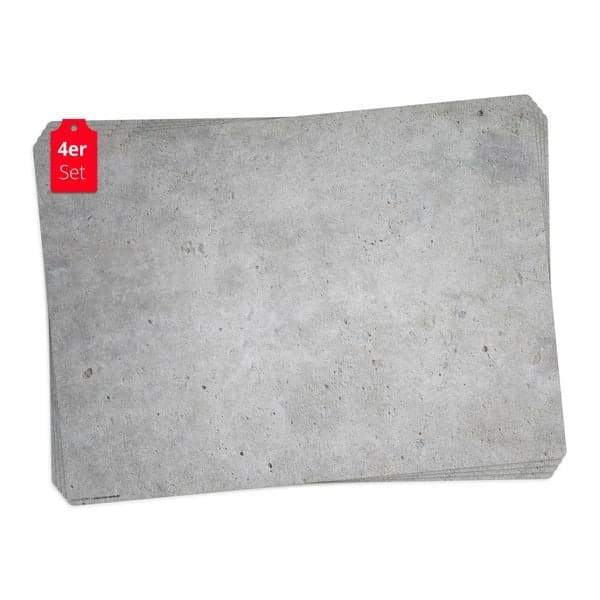 Tischsetmacher Tischsets Betonoptik hell, aus hochwertigem Vinyl (4 Stück), 44 x 32 cm