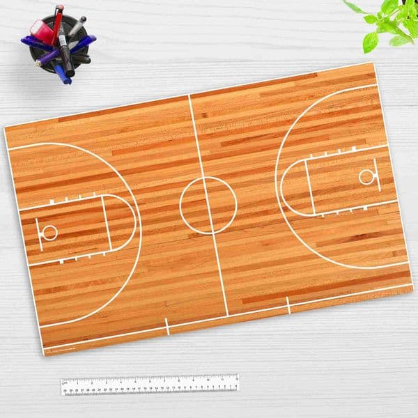 Cover-your-desk Schreibtischunterlage für Kinder und Erwachsene Basketball Court, aus hochwertigem Vinyl , 64 x 40 cm