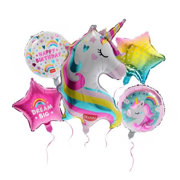Legami 5er Set Partyballons - Let's Party! - Einhorn