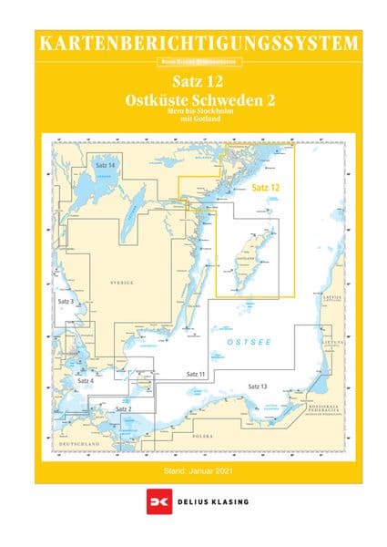 Berichtigung Sportbootkarten Satz 12: Ostküste Schweden 2 (Ausgabe 2022)