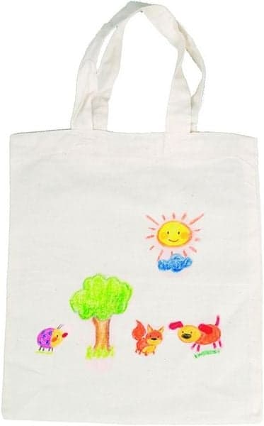 Goki PA056 - Baumwollbeutel unbemalt, 38x42cm, kreativ bemalen, 1 Stück