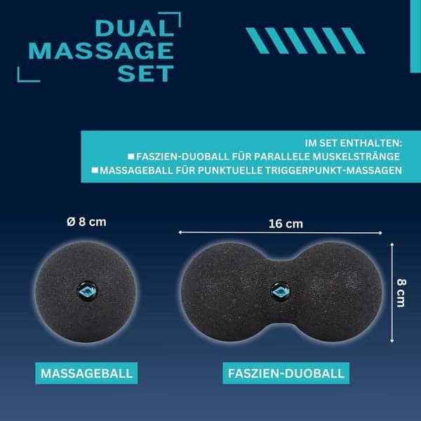 Schildkröt 960134 - Dual Massage Set, 2-teilig, Faszienball & Peanut Ball, Selbstmassage