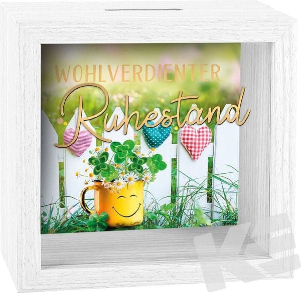Holz Spardose Ruhestand