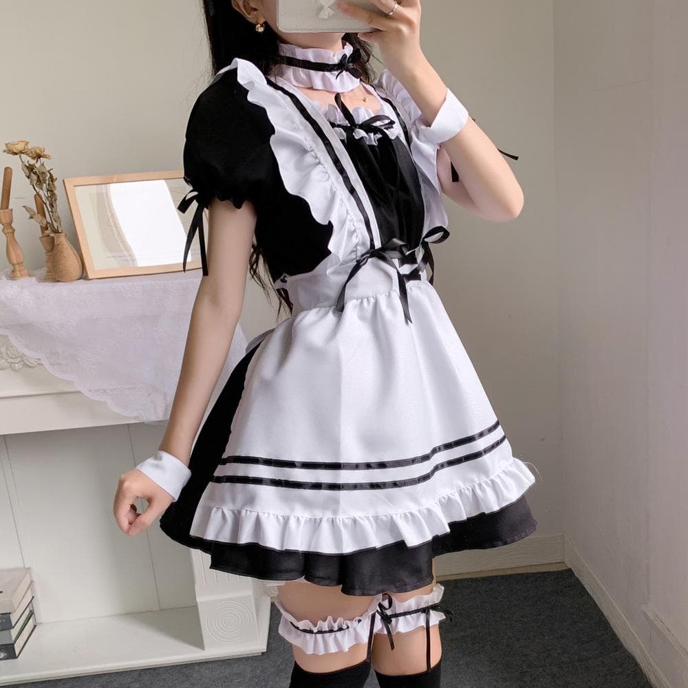 Cosplay-Rotwein-Schatzmädchenkleid. Niedliches Dienstmädchenkleid cm hellrosa