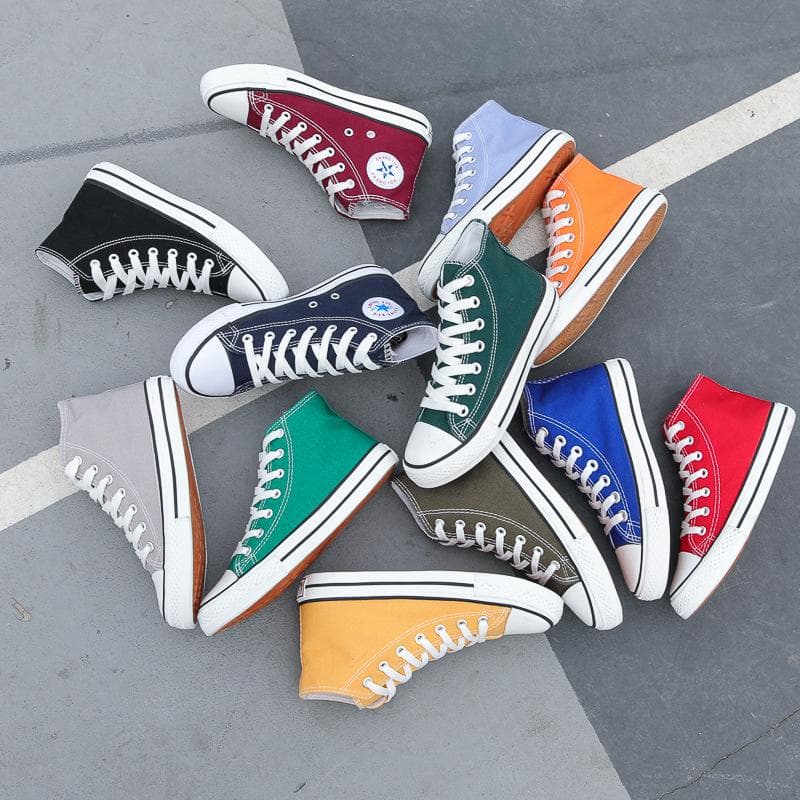 College-Stil Einfarbig Paar, High-Top Canvas Schuhe Männer Und Frauen Schuhe 1970 Retro cm