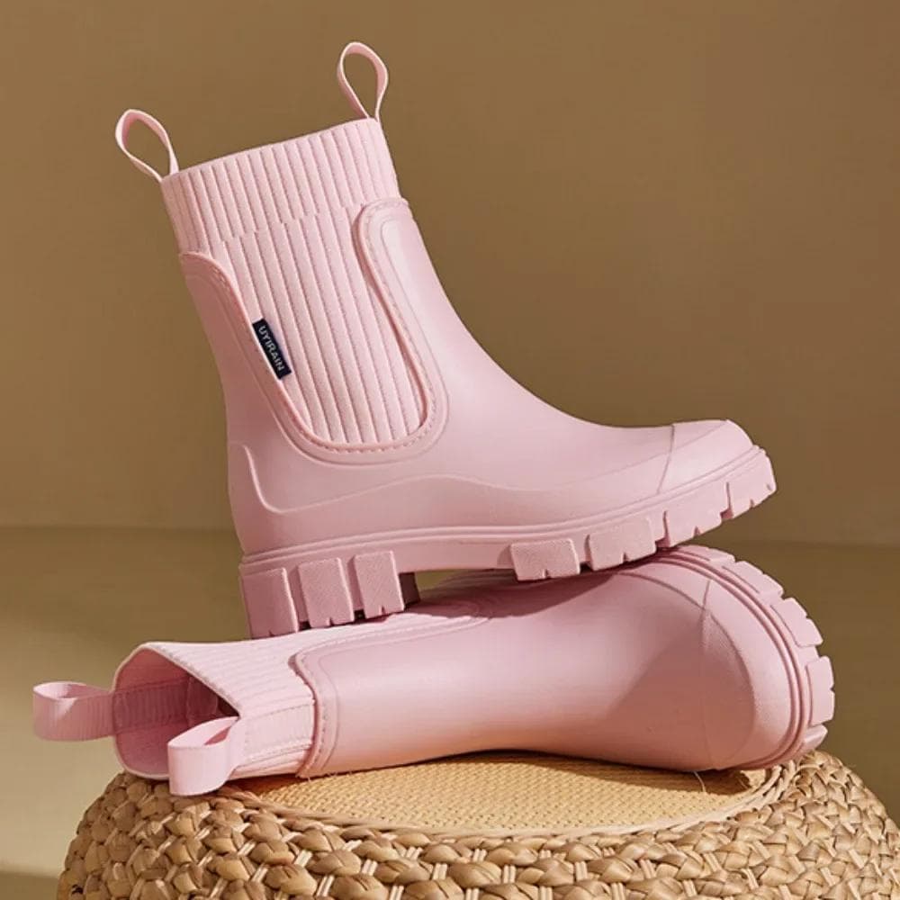 Modische, wasserdichte Gummischuhe für Damen, Gummistiefel für Damen, niedrig geschnittene Regenschuhe, wasserdichte und rutschfeste Damenstiefel cm