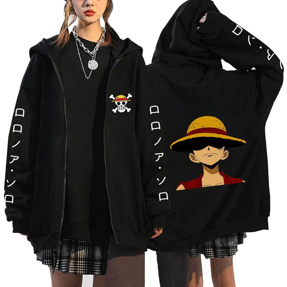 ONE PIECE Anime Hoodies Luffy Zoro Chopper Herren Jacken Cosplay Lässig Reißverschluss Mäntel Harajuku Unisex Cartoon Sweatshirts Hip Hop Hoody