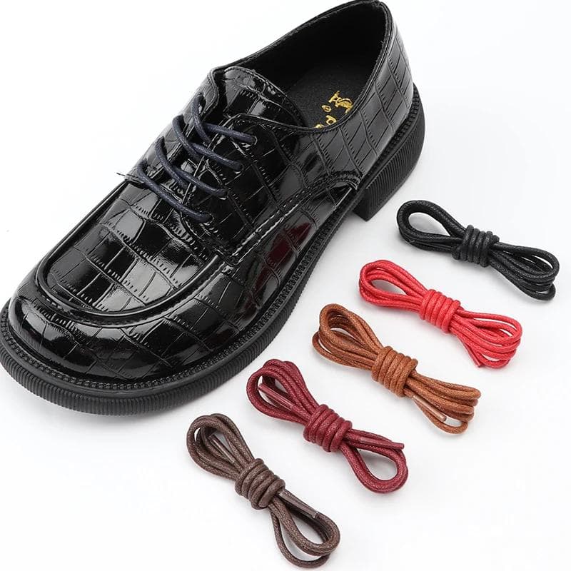 NEU 1 Paar Stiefel Loafer Schnürsenkel Gewachste Baumwolle Runde Schnürsenkel Leder Oxford Schnürsenkel Wasserdichte Schnürsenkel Damen Herren
