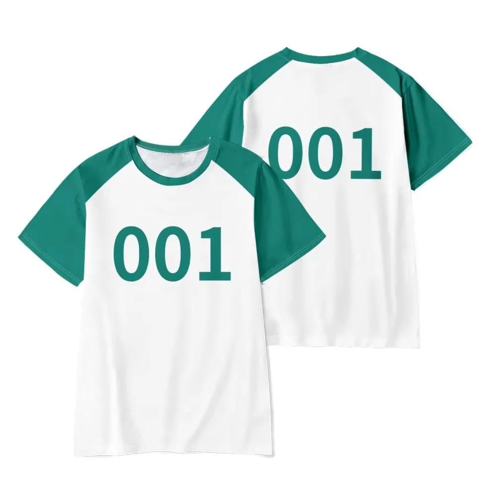 Beliebte Film- und Fernsehhits Koreanisches Drama Cosplay-Kostüm Calamari Games Disguise Herren-T-Shirt für das Team Kurzarm-Top cm