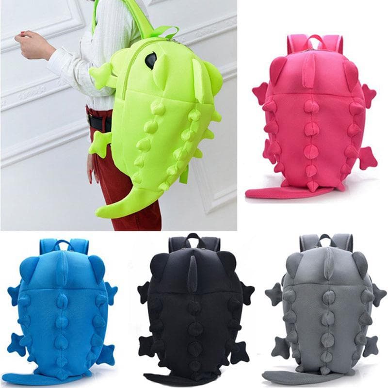 Kreativer Monster-Cartoon-niedlicher Bonbonfarben-Dinosaurier-Rucksack, Persönlichkeit, männliches und weibliches Chamäleon grau