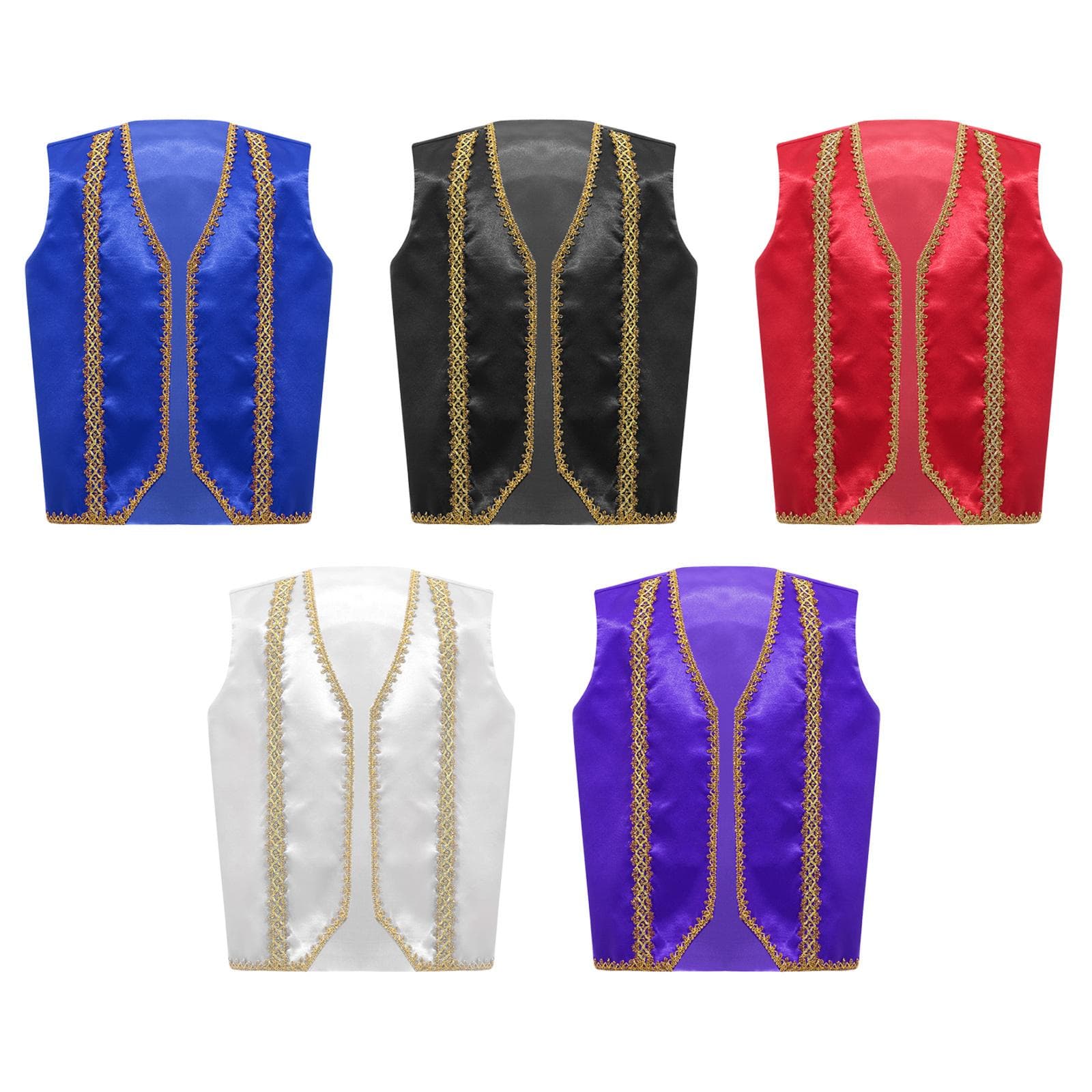 Kinder Mittelalter Steampunk Weste Ärmellos Goldene Zierborte Gothic Gehrock Weste Jacke Cosplay Kostüm cm bordeaux