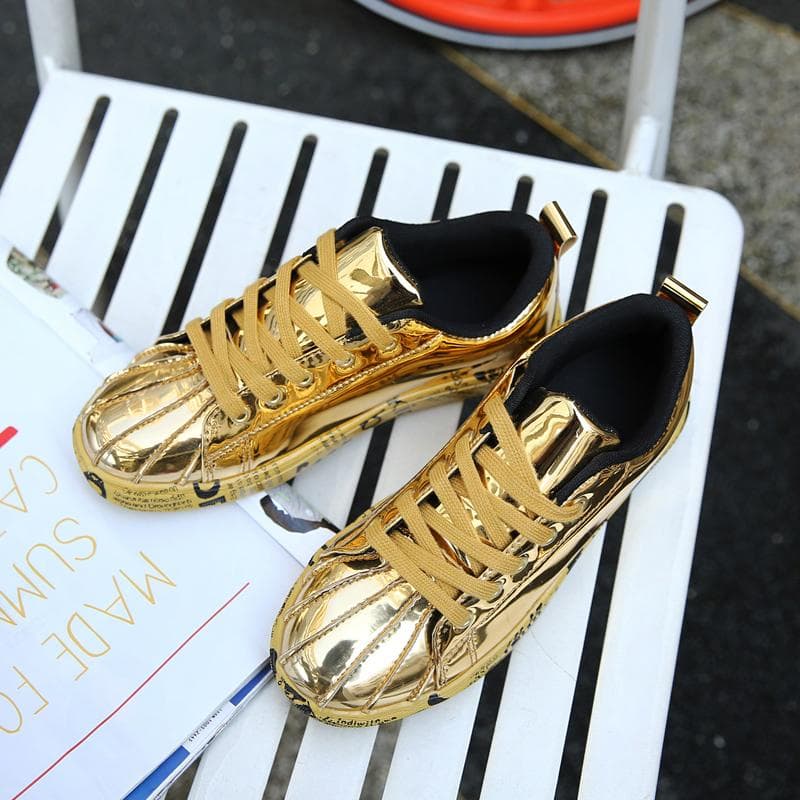 Große Größe 36-46 Gold Herren Laufschuhe Luxuxy Outdoor Walking Jogging Schuhe für Männer Schuhe Frauen Casual Sneakers Unisex Skateboard Schuhe