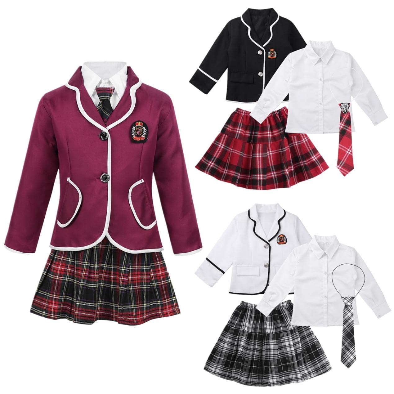 Britische koreanische japanische Schule Mädchen JK Uniform Faltenrock Anime Cosplay Kostüm Langarm Mantel Winterkleidung cm schwarz
