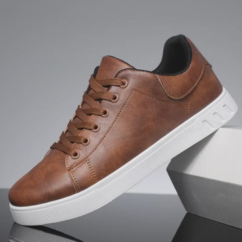 Leichte Leder-Sneakers im koreanischen Stil für Herren – atmungsaktiv, lässig und bequem für Frühling und Herbst. cm braun