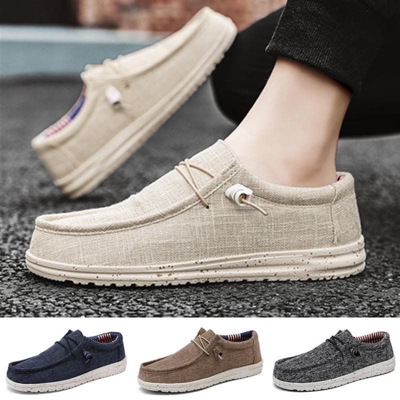 Freizeitschuhe aus Segeltuch für Herren, bequeme Outdoor-Walking-Schuhe, flache Schuhe, Halbschuhe cm beige