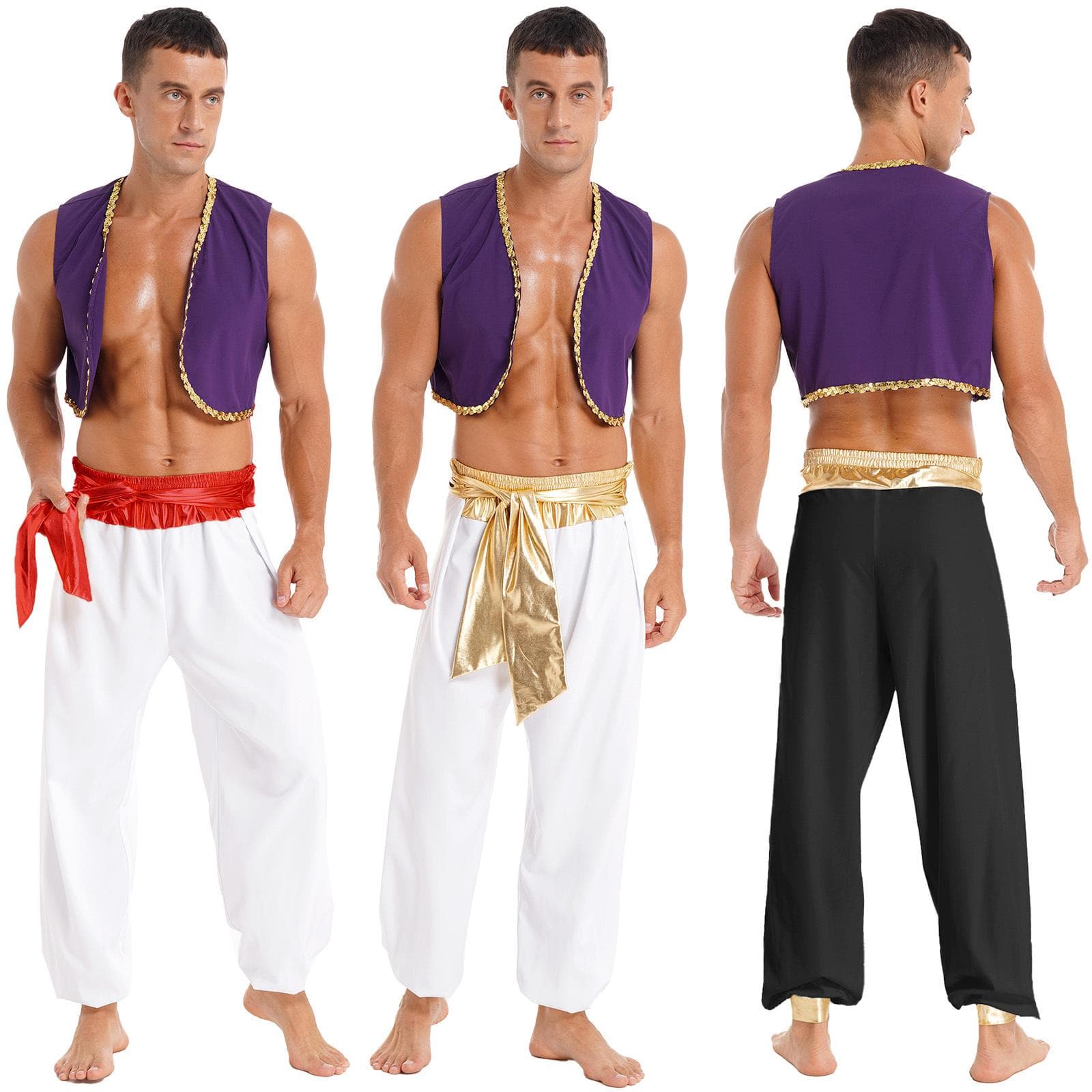 Herren Erwachsener Arabischer Prinz Cosplay Kostüm Halloween Party Bühnenauftritt Outfits cm gold