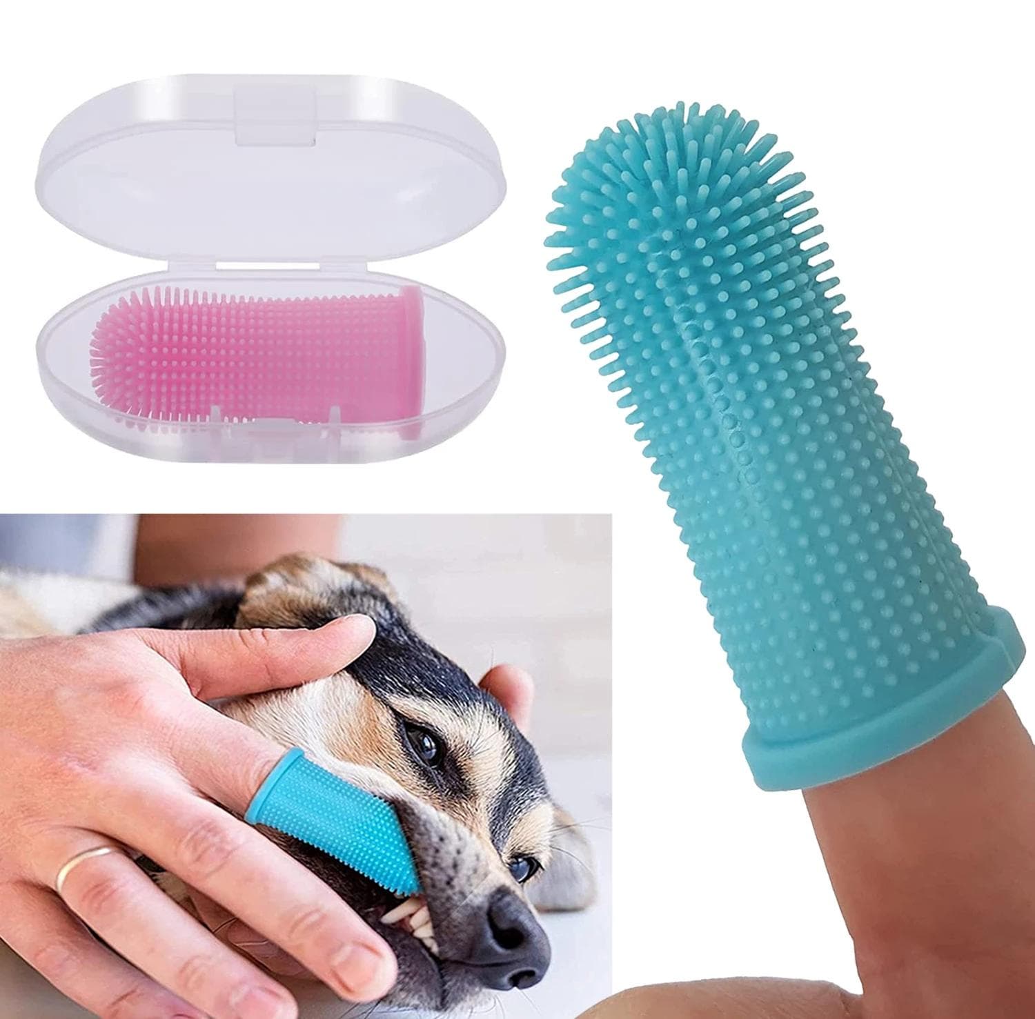 Hund Super Weiche Haustier Finger Zahnbürste Zähne Reinigung Mundgeruch Pflege Ungiftig Silikon Zahnbürste Werkzeug Hund Katze Reinigung Liefert