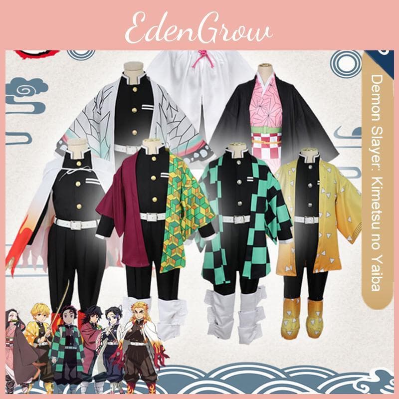 Machen Sie Ihre Kinder bereit für Karneval mit Demon Slayer Kimetsu No Yaiba Kamado Nezuko Kinder Cosplay Kimono Roben 110cm