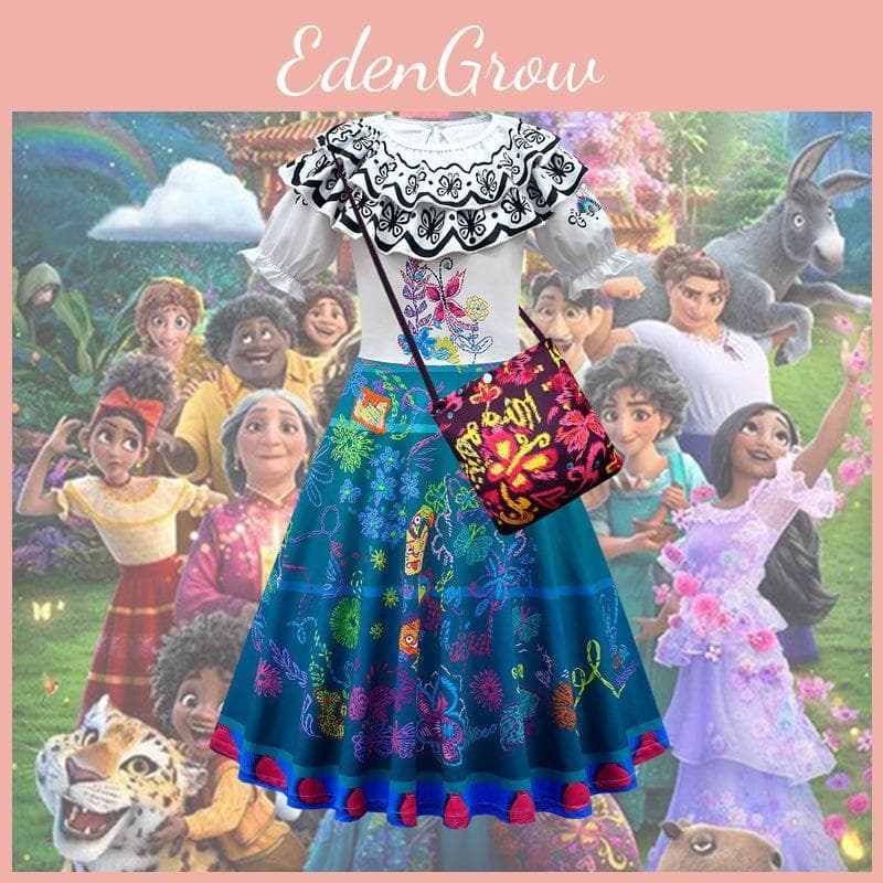 Mirabelle Madrigal Kleid Ozeanblau Ausgefallenes Kostüm für Kinder Perfekt für Halloween und Partys cm